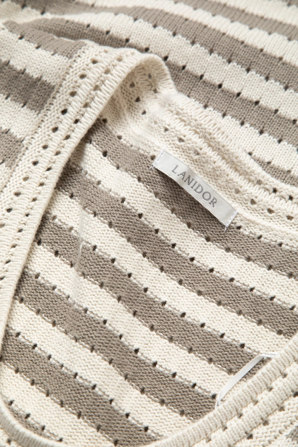 Colete de Malha Navy & Chalk às Riscas - Lanidor