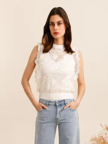 Top em Renda Semitransparente