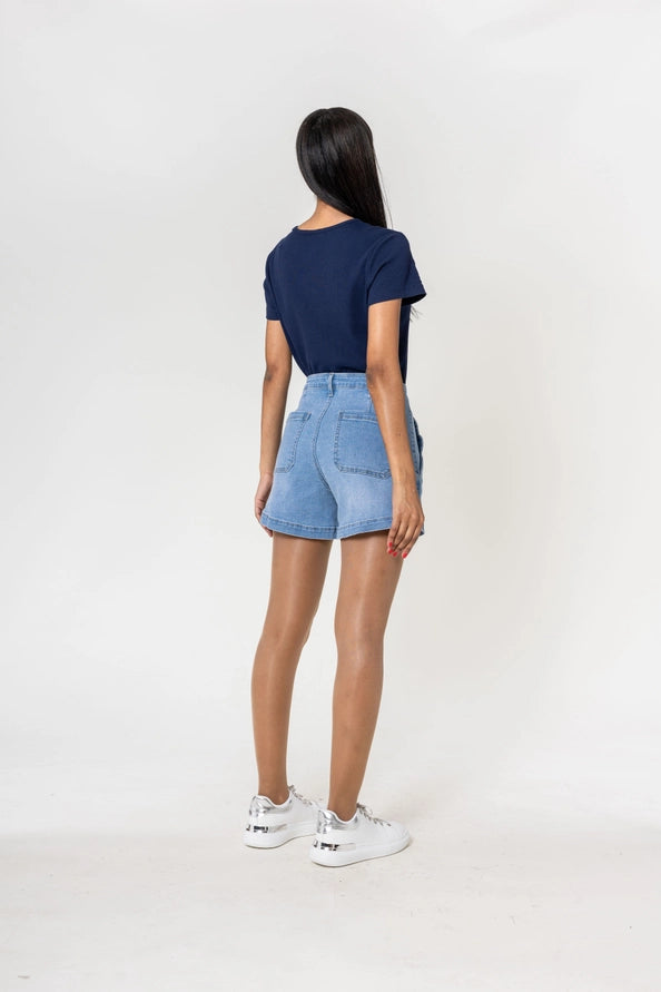 Calções Denim Sailor Chic com Elastano
