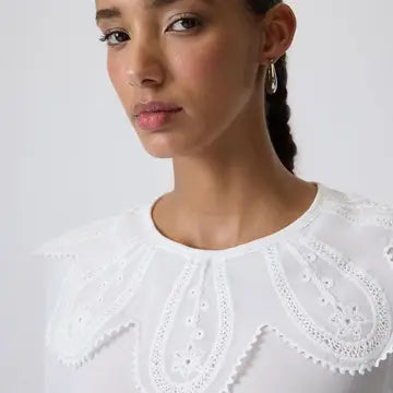 Bodie de Renda com Gola de Renda Richelieu