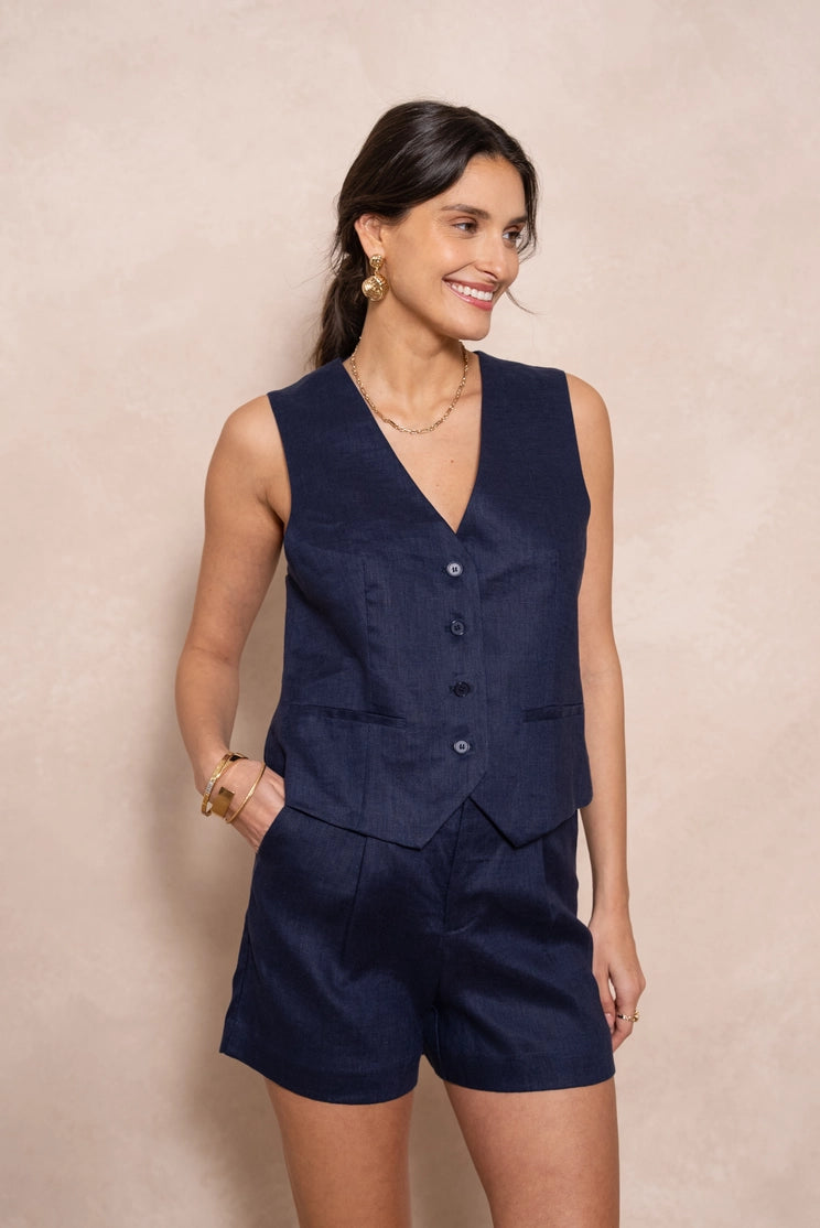 Colete Heritage em Linho