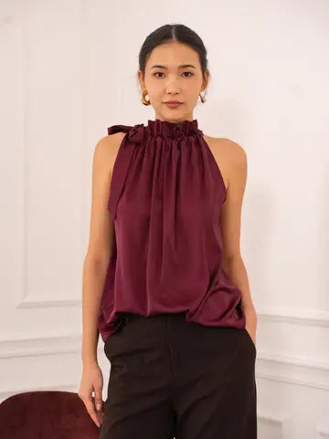 Blusa de Cetim com Laço