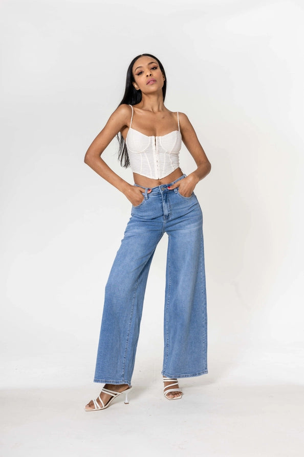 Calças Pantalona High-Waist