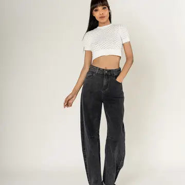 Calça Jeans Balão Larga (Corte Barril)