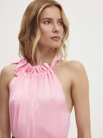 Blusa de Cetim com Laço