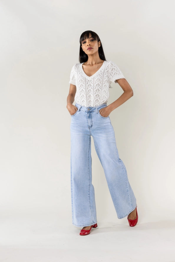Calças Pantalona High-Waist