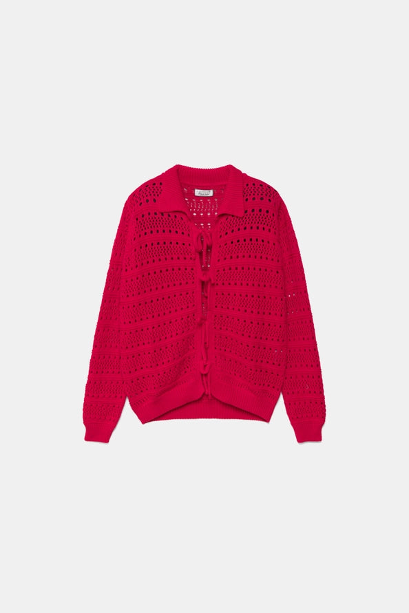 Cardigan em Malha Ajourada - Lanidor