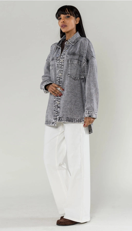 Sobretudo Denim Oversized