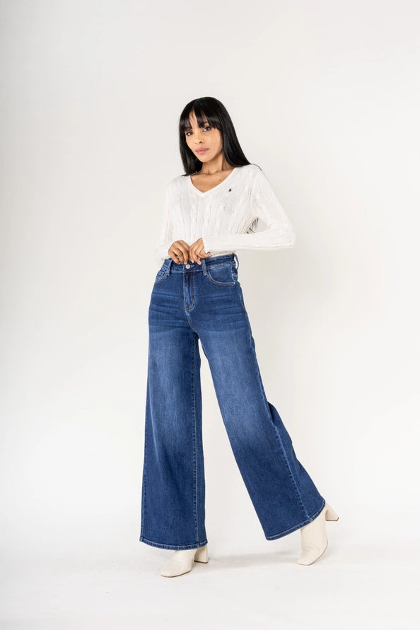Calças Pantalona High-Waist