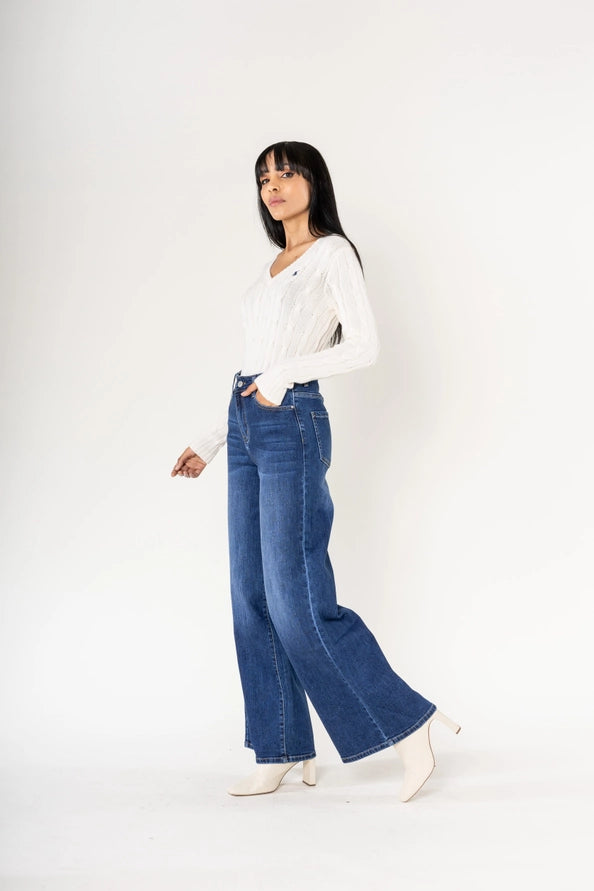 Calças Pantalona High-Waist