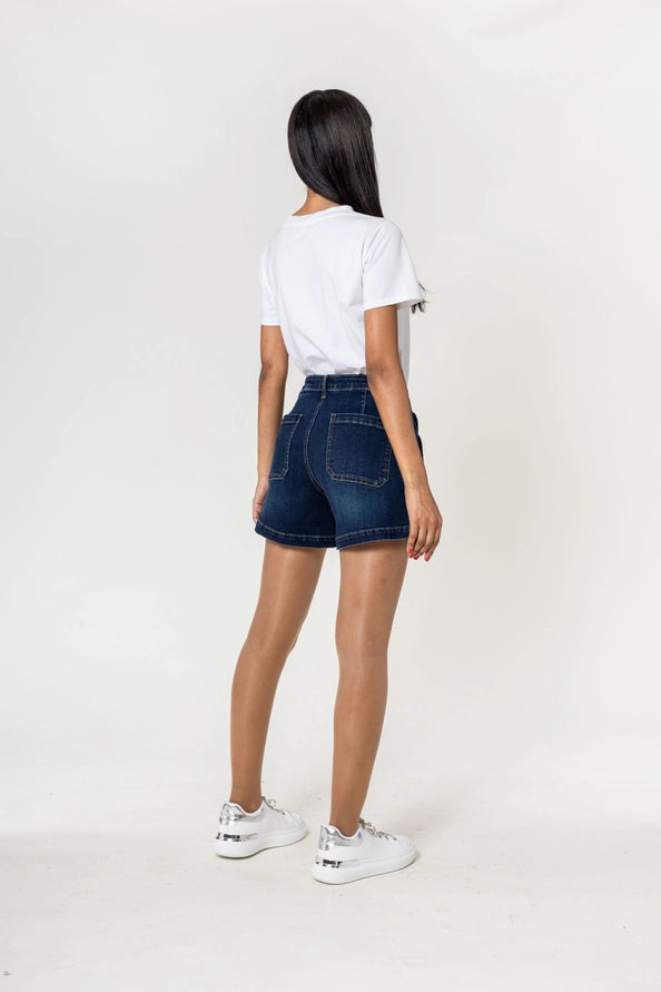 Calções Denim Sailor Chic com Elastano