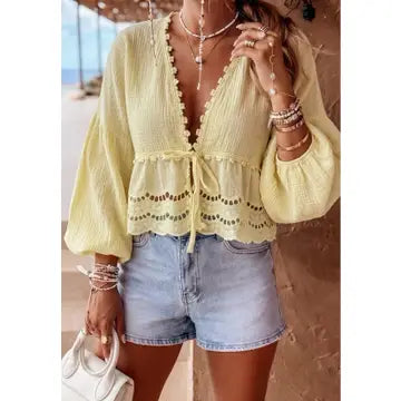 Top Boho Chic em Gaze de Algodão Romântico