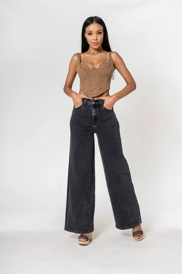 Calças Pantalona High-Waist