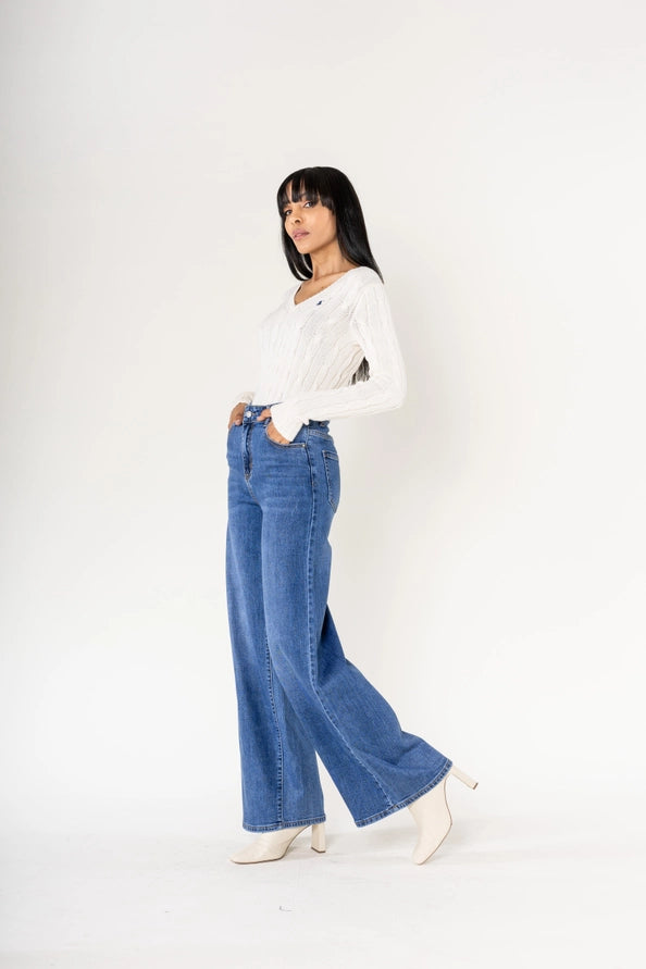 Calças Pantalona High-Waist