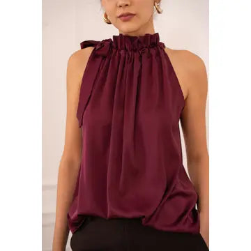 Blusa de Cetim com Laço