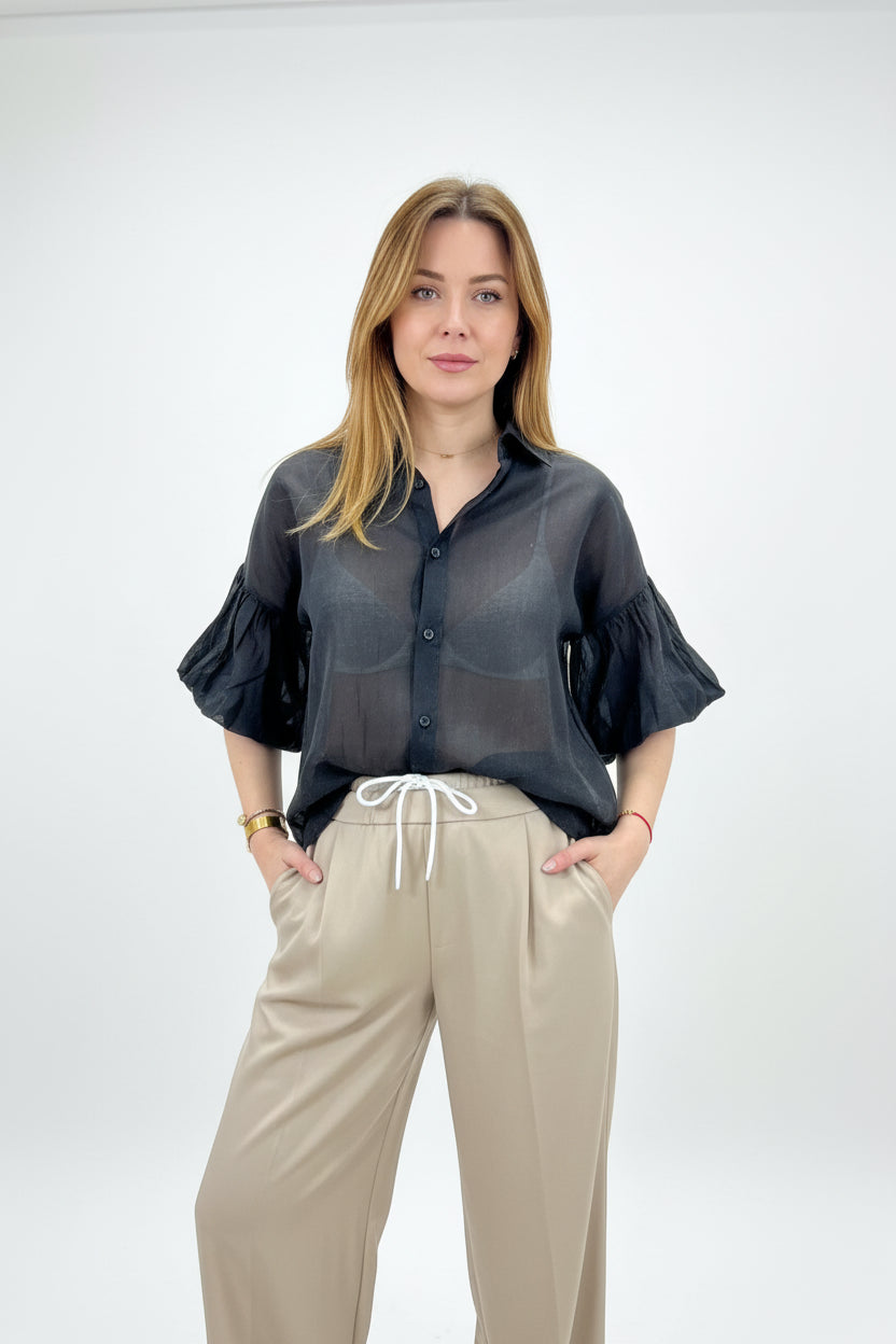 Blusa de Organza Puff & Sheer