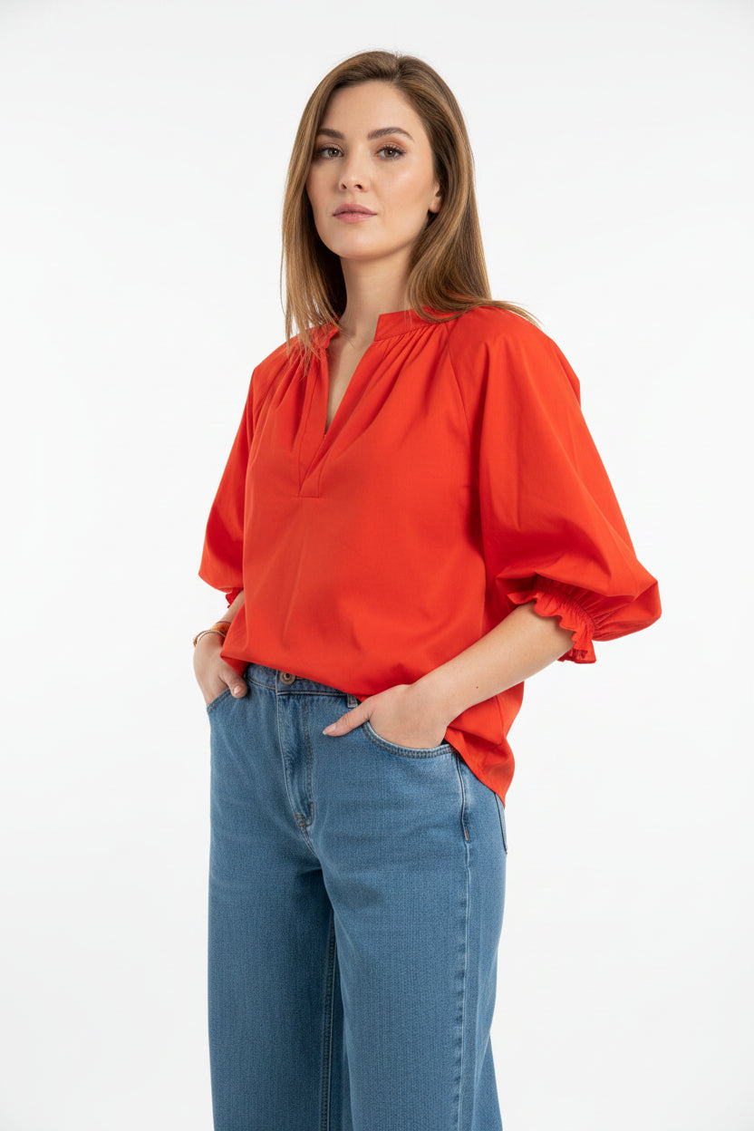 Blusa com folhos