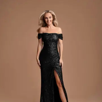 Vestido Longo de Estilo Elegante com Brilho