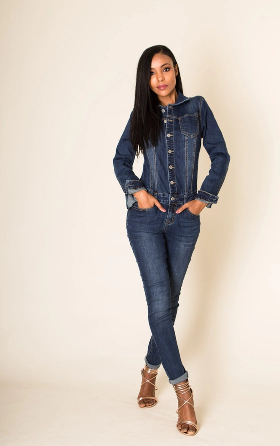 Macacão Denim Urban Warrior Slim Fit