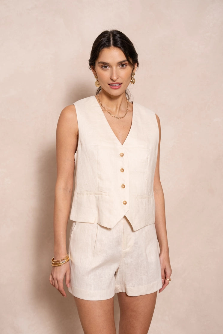 Colete Heritage em Linho