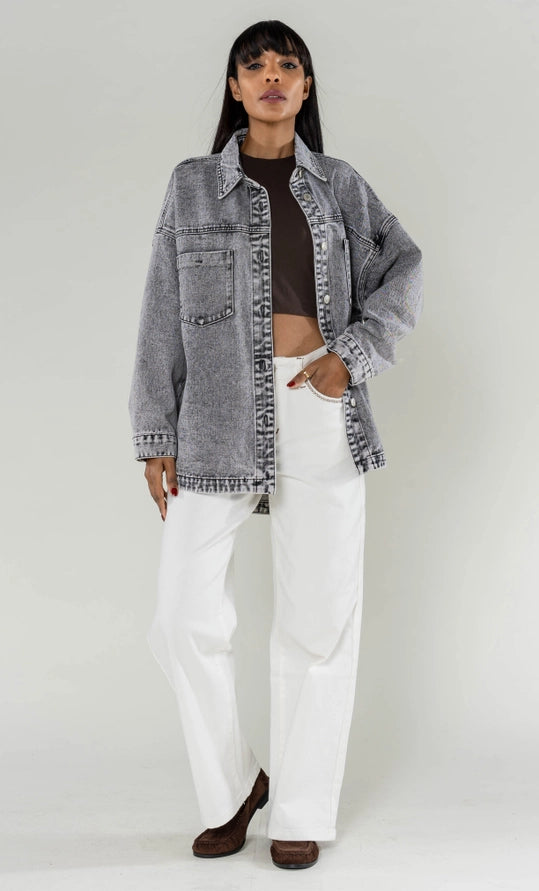 Sobretudo Denim Oversized