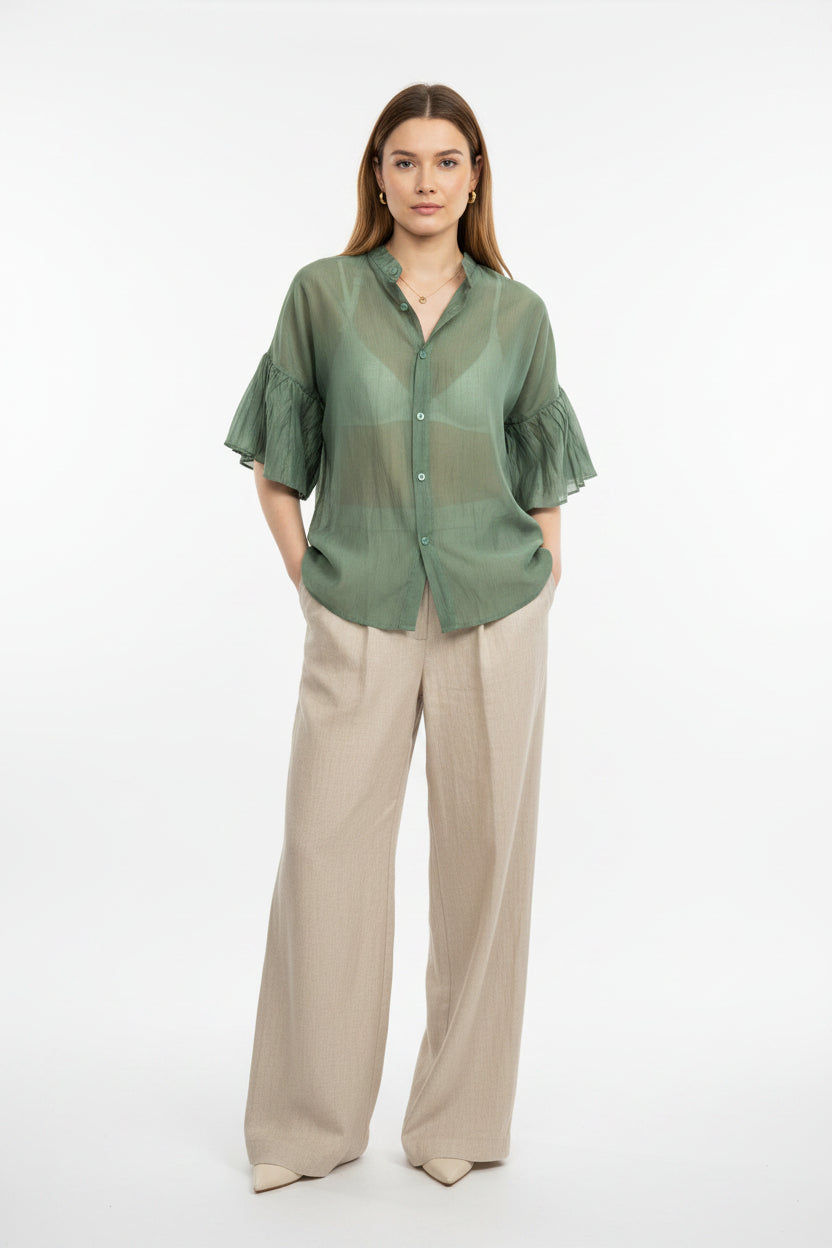 Blusa de Organza Puff & Sheer