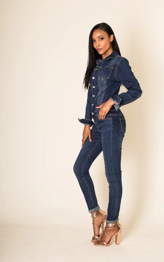 Macacão Denim Urban Warrior Slim Fit