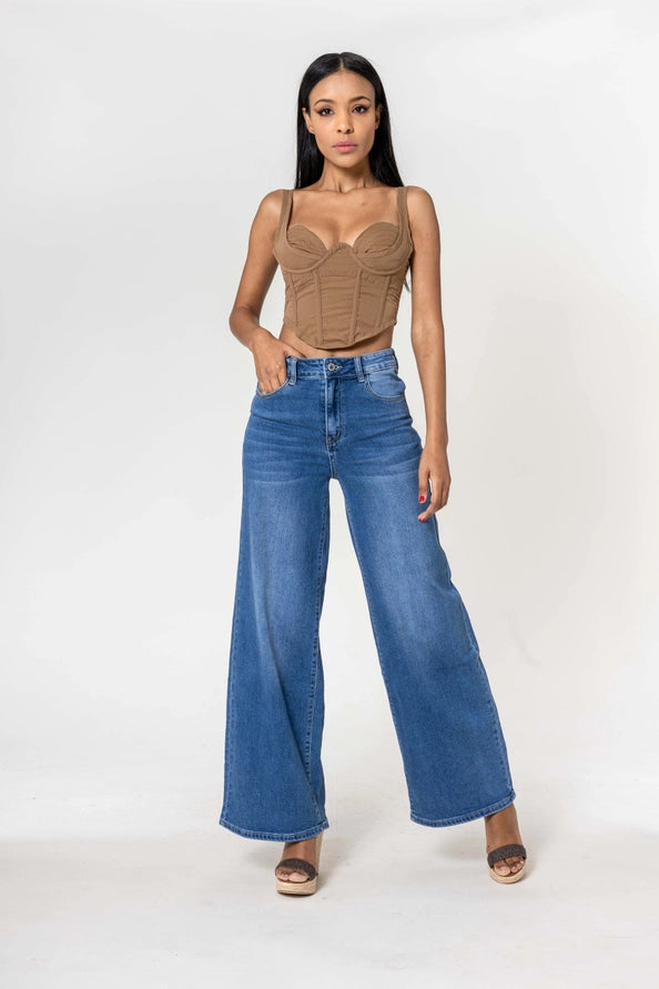 Calças Pantalona High-Waist