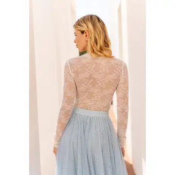 Blusa Body de Renda com Gola