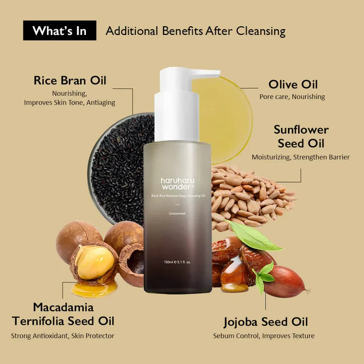 Haruharu Wonder Óleo de Limpeza Profunda de Arroz Preto 150 ml