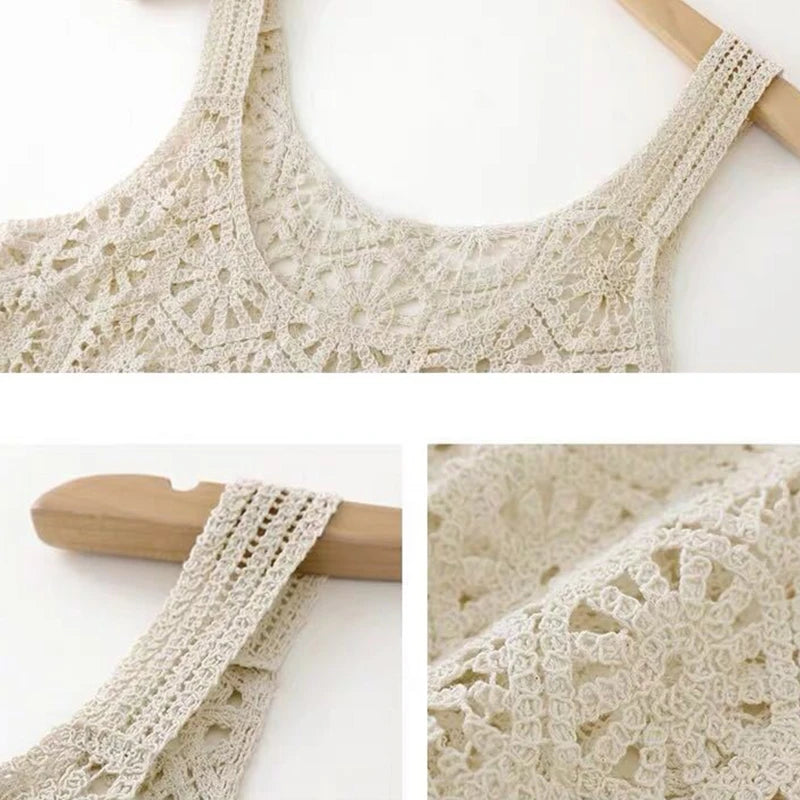 Top Curto em Crochet Artesanal Estilo Boho