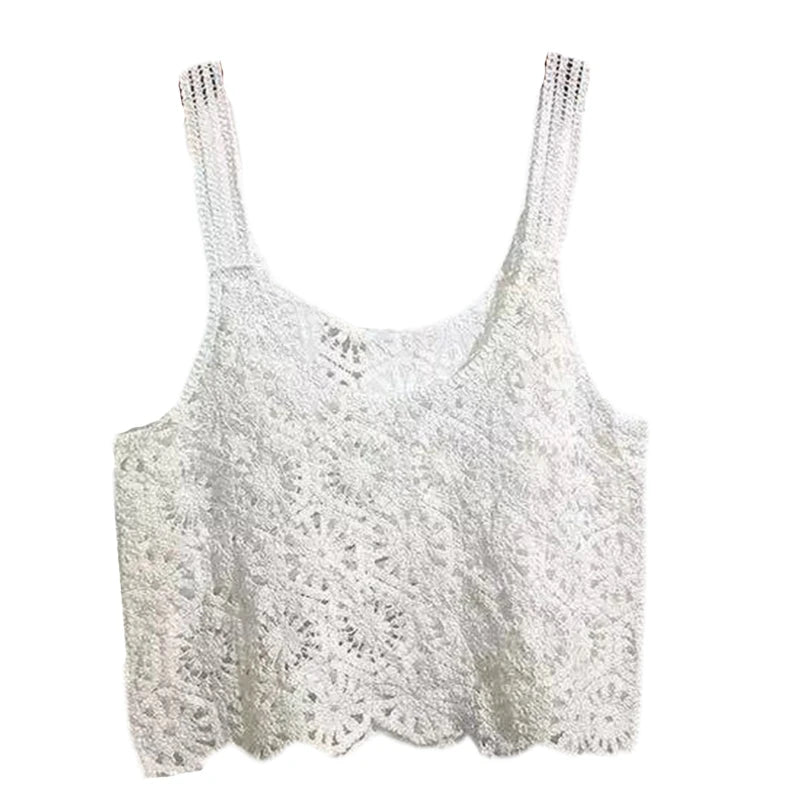 Top Curto em Crochet Artesanal Estilo Boho
