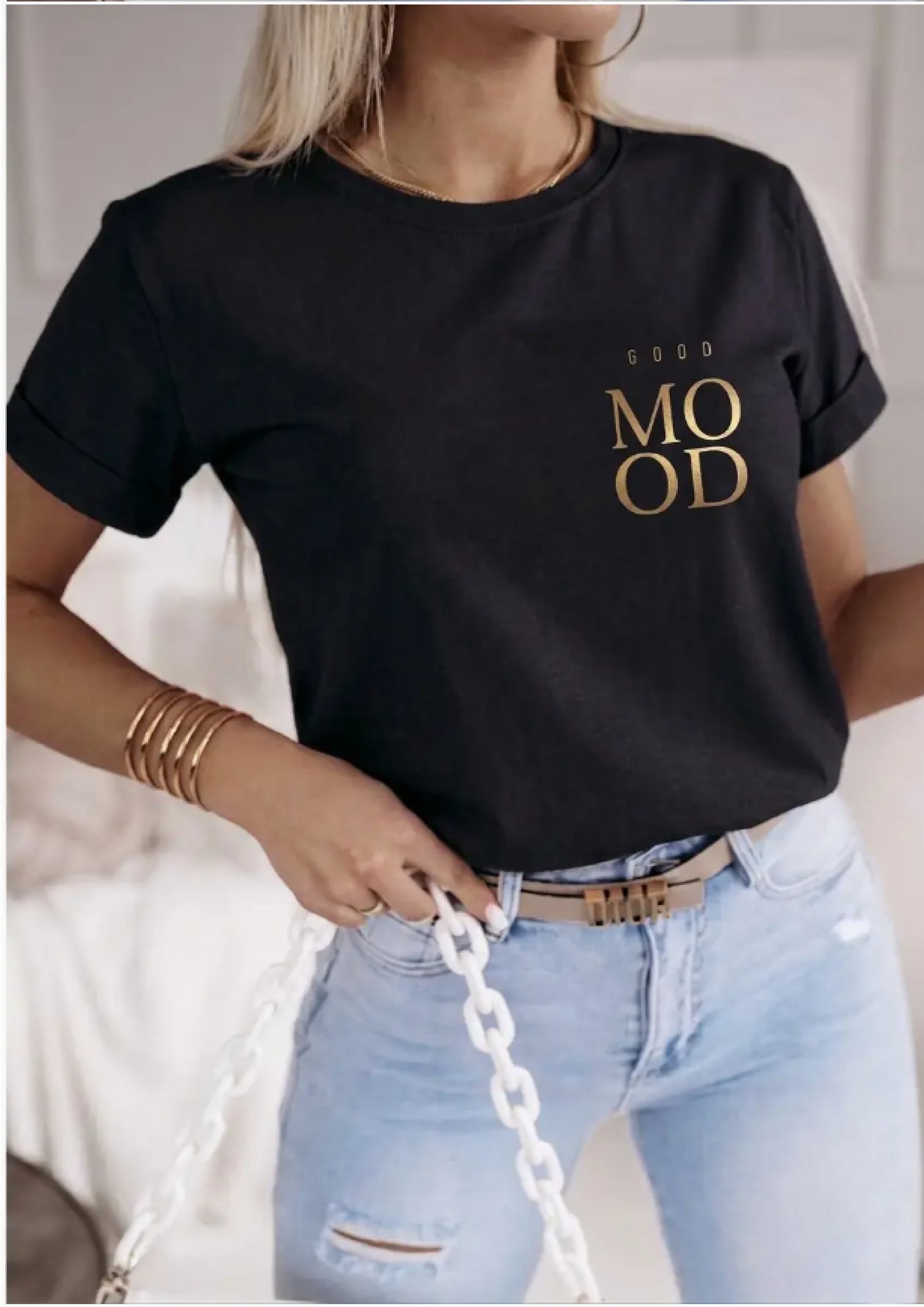 T-shirt Good Mood Gold