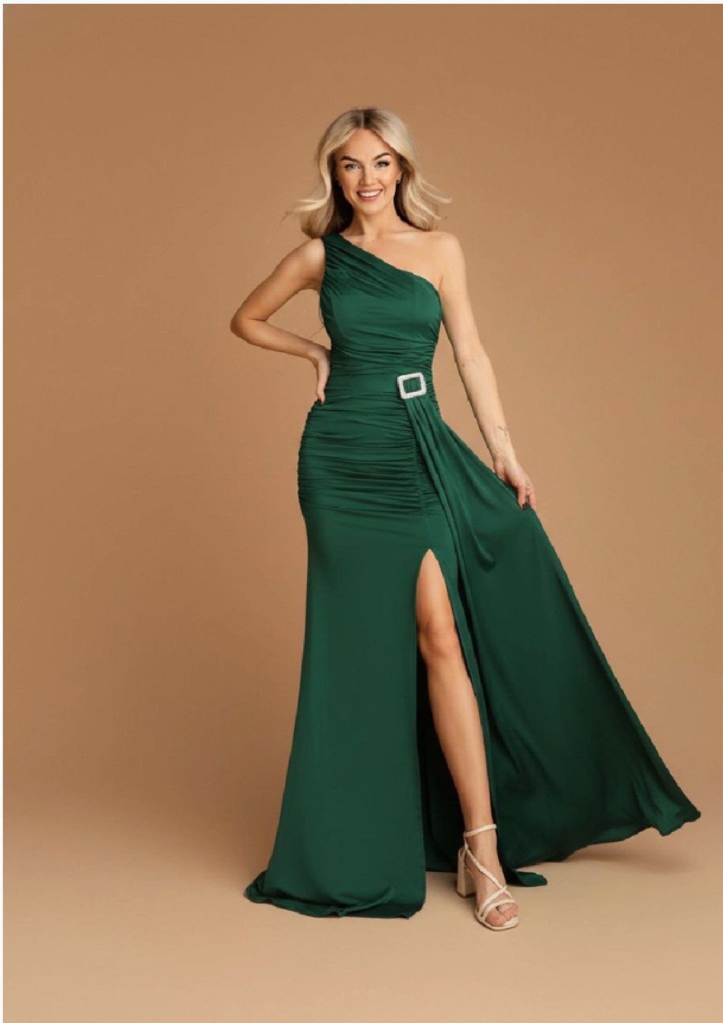 Vestido Longo Assimétrico Drapeado