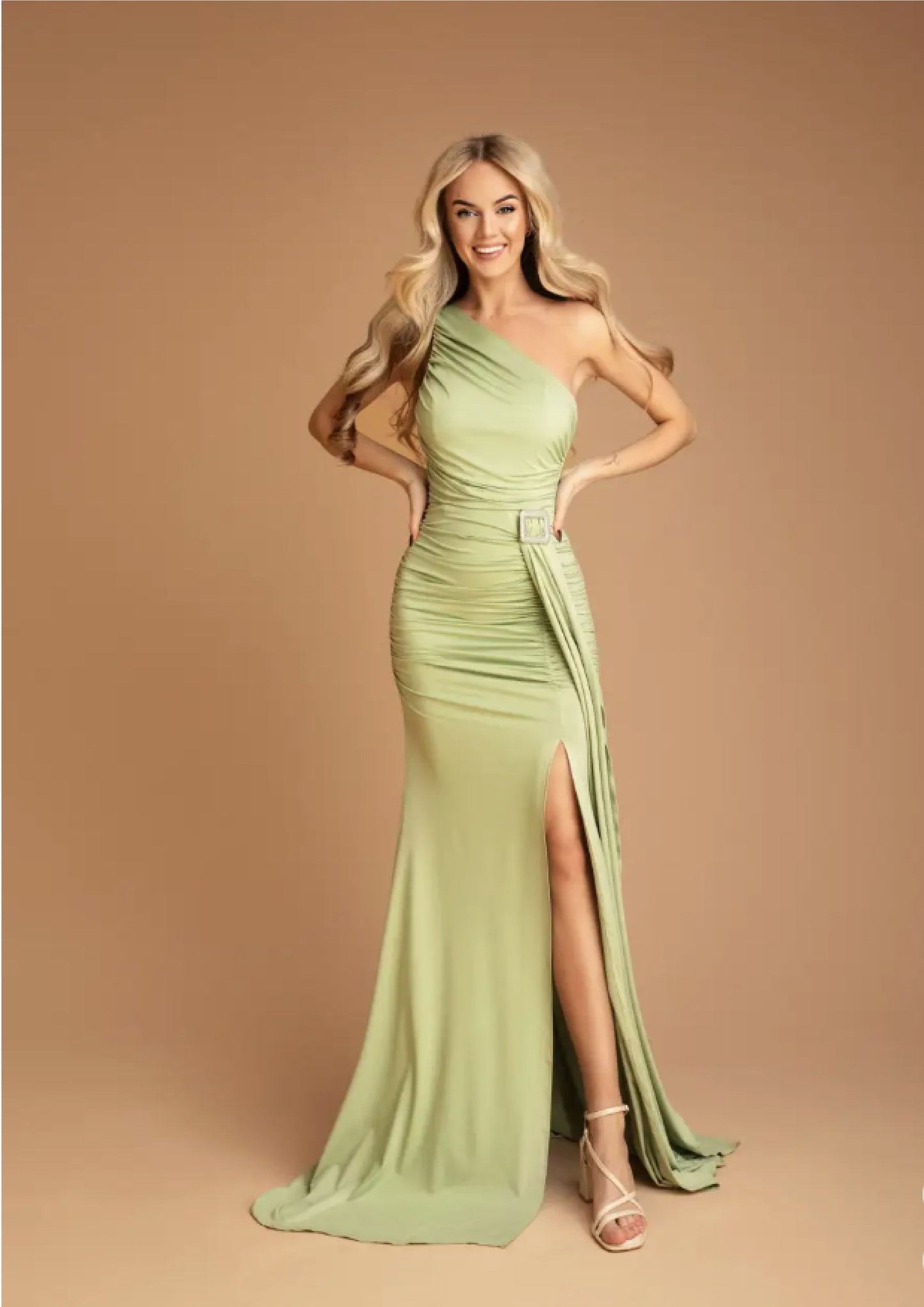 Vestido Longo Assimétrico Drapeado