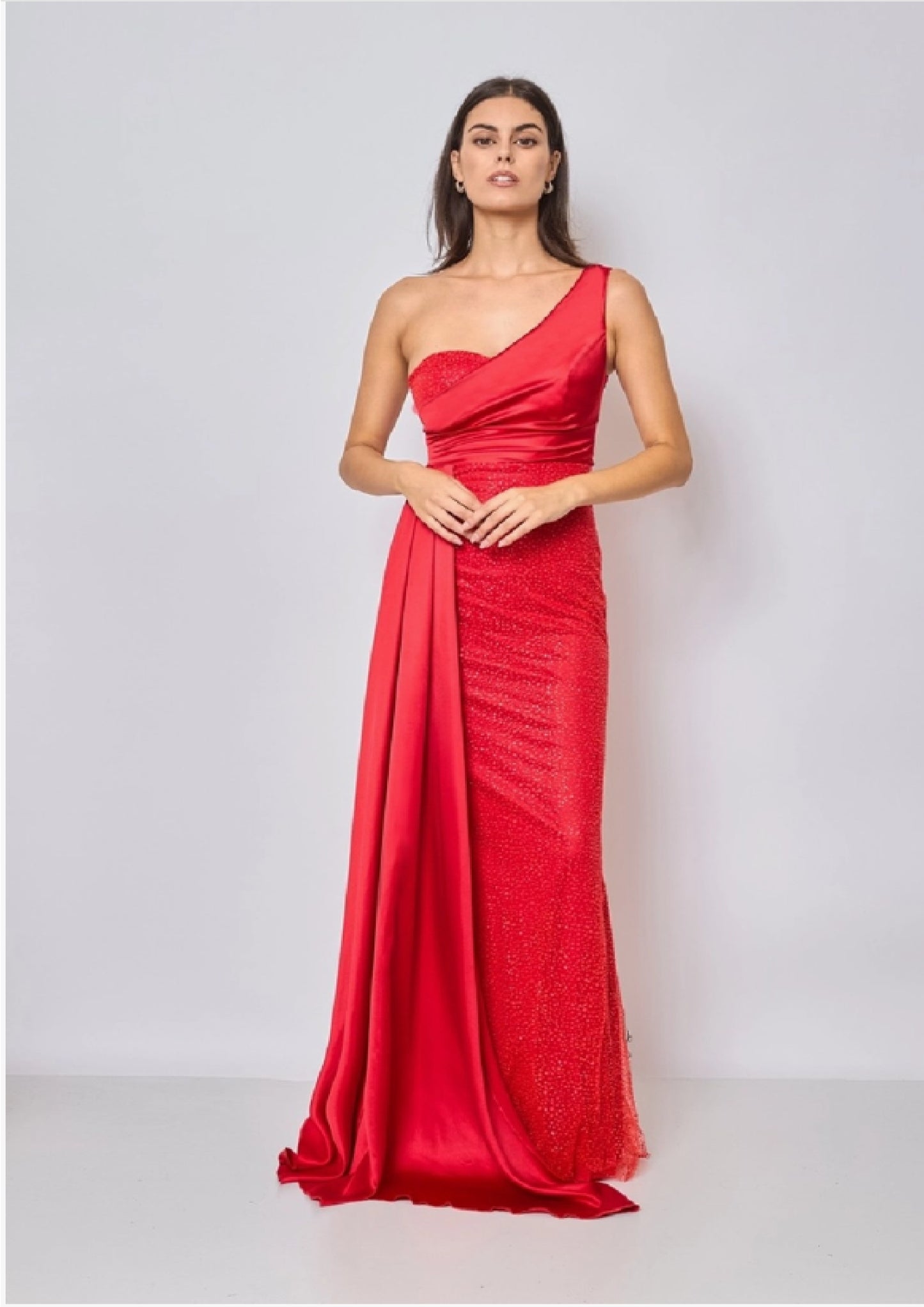 Vestido Longo de um Ombro Só