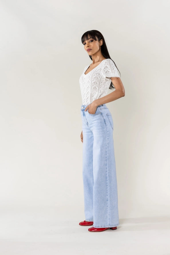 Calças Pantalona High-Waist