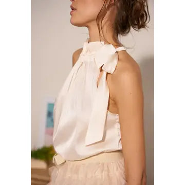 Blusa de Cetim com Laço