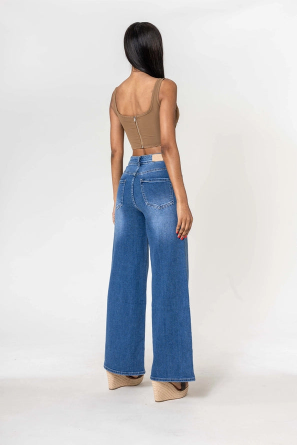 Calças Pantalona High-Waist