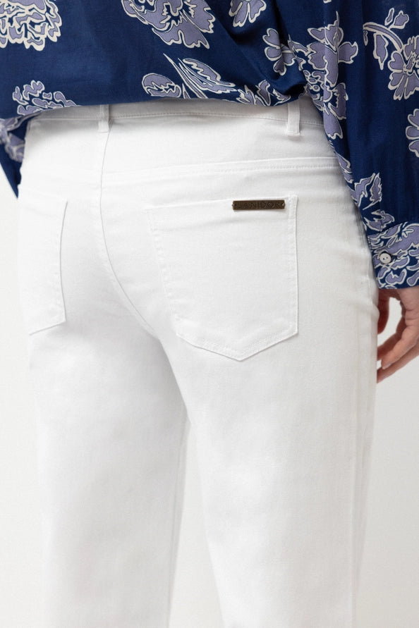 Calças Slim-Fit em Branco Glaciar - Lanidor