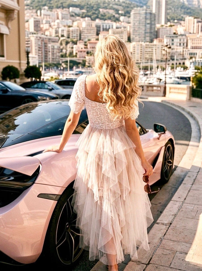 Vestido Longo em Tule