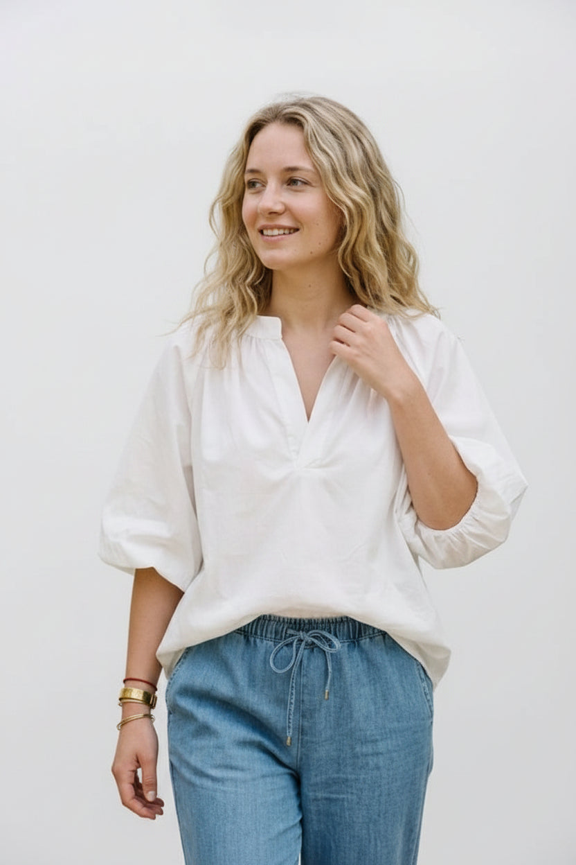 Blusa com folhos