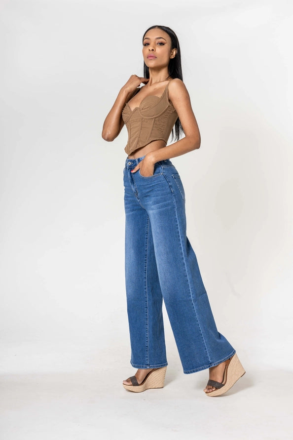 Calças Pantalona High-Waist