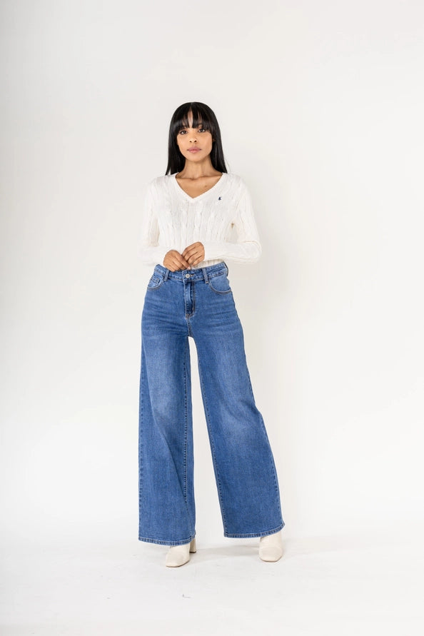 Calças Pantalona High-Waist