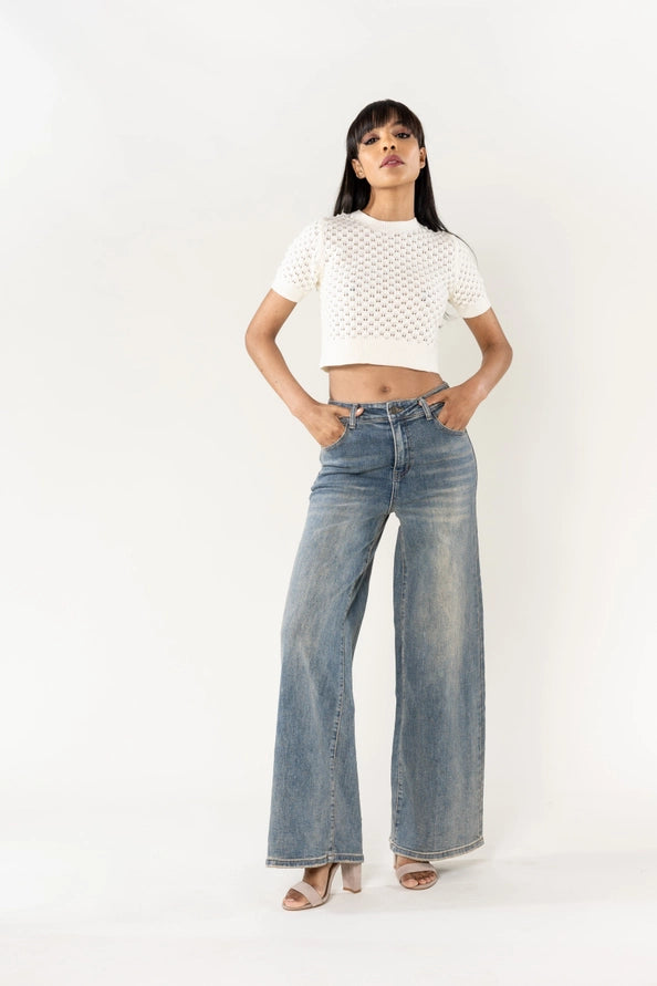 Calças Pantalona High-Waist