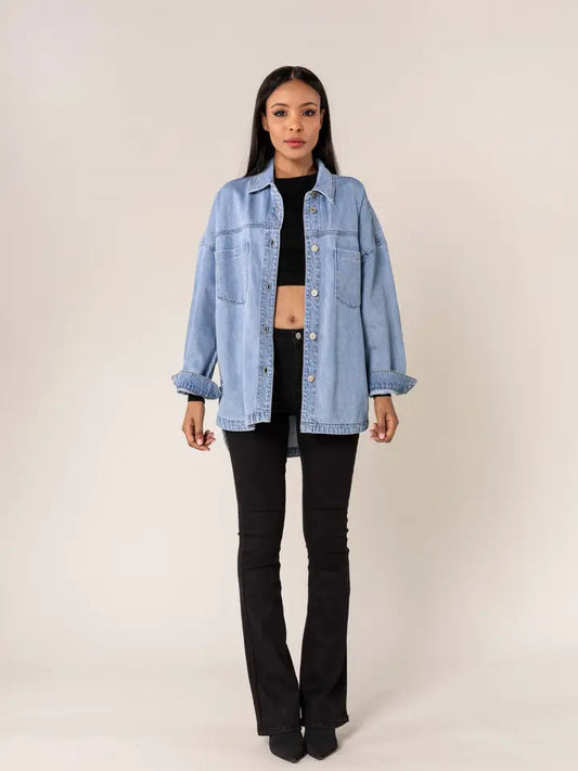 Sobretudo Denim Oversized