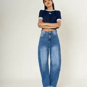 Calça Jeans Balão Larga (Corte Barril)